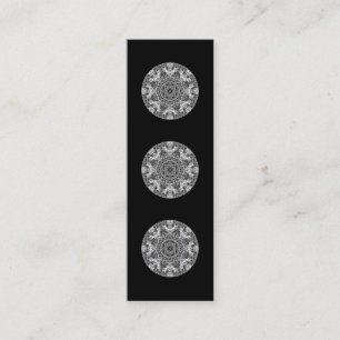 Dekoratives rundes Schwarzweiss-Muster Mini Visitenkarte
