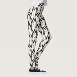 Dekoratives Schwarzes Weinmuster Leggings