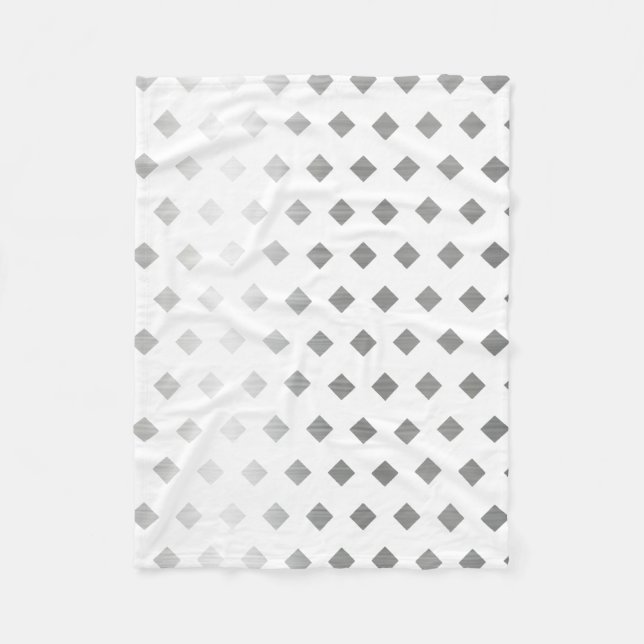 Dekoratives Silbergrau-weißes Diamantmuster Fleecedecke (Vorderseite)