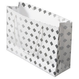 Dekoratives Silbergrau-weißes Diamantmuster Große Geschenktüte