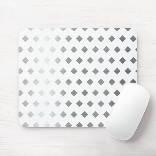 Dekoratives Silbergrau-weißes Diamantmuster Mousepad (Mit Mouse)
