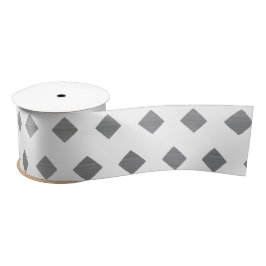 Dekoratives Silbergrau-weißes Diamantmuster Satinband