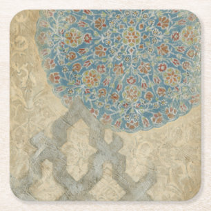 Dekoratives silbernes Tapisserie-Blumengesteck Rechteckiger Pappuntersetzer