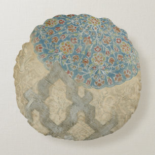 Dekoratives silbernes Tapisserie-Blumengesteck Rundes Kissen