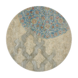 Dekoratives silbernes Tapisserie-Blumengesteck Schneidebrett