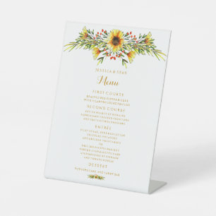 Dekoratives Sommermenü für Blume Sockelschild