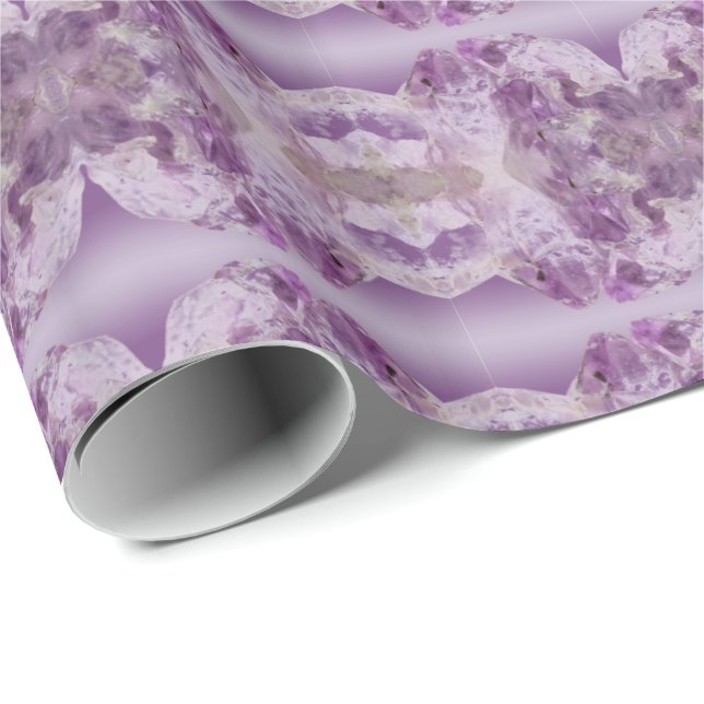 Dekoratives Spiegelmuster Amethyst Violet Quarz Geschenkpapier (Rolleneckpunkt)