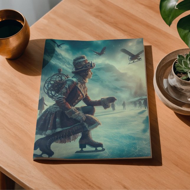 Dekoratives Steampunk-Fantasy-Winter-Botenbild Seidenpapier (Von Creator hochgeladen)