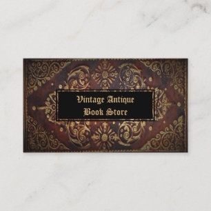 Dekoratives vintage-antikes Leder-Gold-Buch Visitenkarte