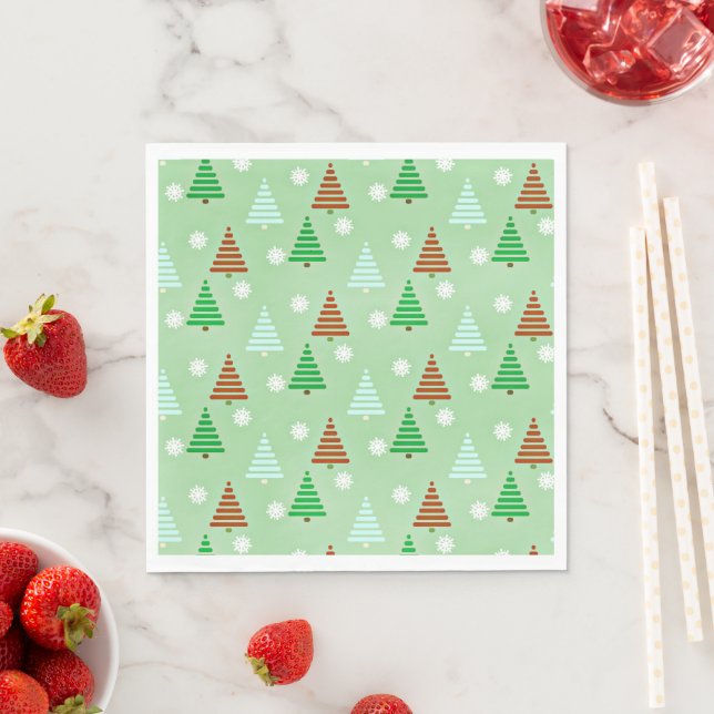 Dekoratives Weihnachtsbaummuster Serviette (Beispiel)