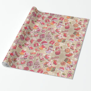 Dekoratives Weihnachtsdekor-Ornament-Verpackungspa Geschenkpapier