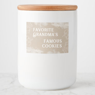 Dekoratives Weiß auf Brown Oma's Cookie Jar Lebensmitteletikett