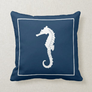 Dekoratives Wurfskissen mit Seahorse. Kissen