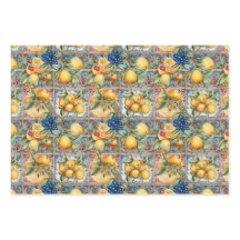 DEKORATIVPAPIER FÜR SIZILIANISCHES OBSTBLUMENFLORA