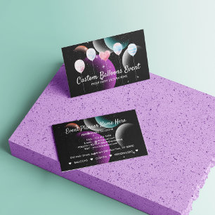 Dekorballoons für Black Bright Event Party Planner Telefonnummerkarte
