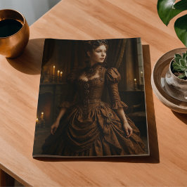 Dekorbild Steampunk-Victorian Lady in Braun Seidenpapier