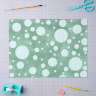 Dekorelement der weißen Polka-Dots aus grünem Marm Seidenpapier