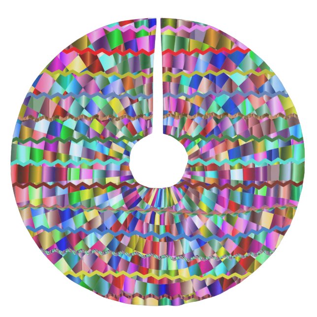 Dekorfarben Polyester Weihnachtsbaumdecke (Vorderseite)
