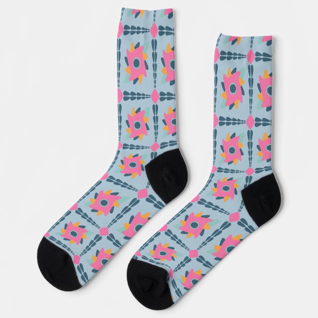 Dekorfarbene Fliese Socken (Linkes Detail)
