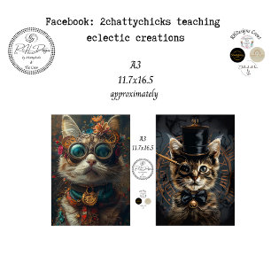 Dekorieren A3 Scrapbook Papier Steampunk Katzen