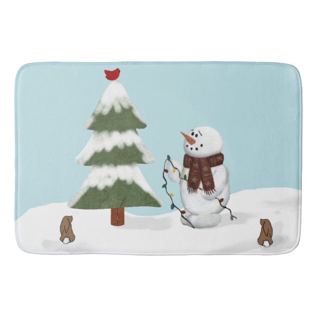 Dekorieren der Bäume Snowman-Badematte Badematte (Vorderseite)
