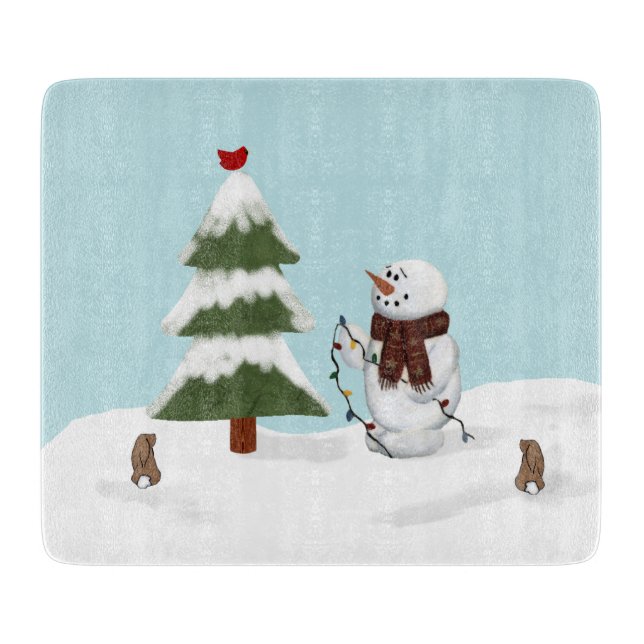 Dekorieren der Weihnachtsabteilung des Baumes Schneidebrett (Vorderseite)