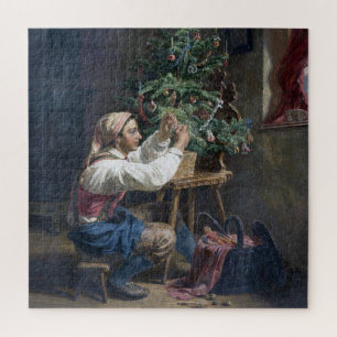 Dekorieren des Vintagen Weihnachtsbaumes Puzzle
