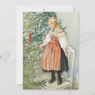 Dekorieren des Weihnachtsbaumes - Carl Larsson Feiertagskarte