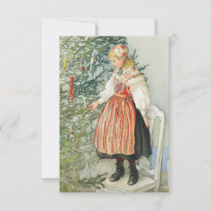 Dekorieren des Weihnachtsbaumes - Carl Larsson Karte