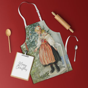 Dekorieren des Weihnachtsbaumes - Carl Larsson Schürze