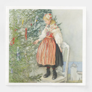Dekorieren des Weihnachtsbaumes - Carl Larsson Serviette