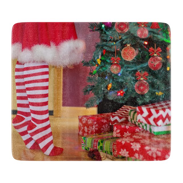 Dekorieren des Weihnachtsbaumes Schneidebrett (Vorderseite)
