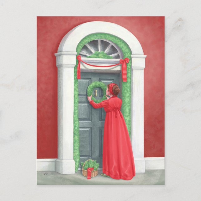 "Dekorieren für ein reges Weihnachten." Postkarte (Vorderseite)