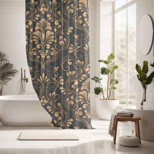Dekorieren Sie Ihr Bad mit Classic Damask Nahtlos Duschvorhang
