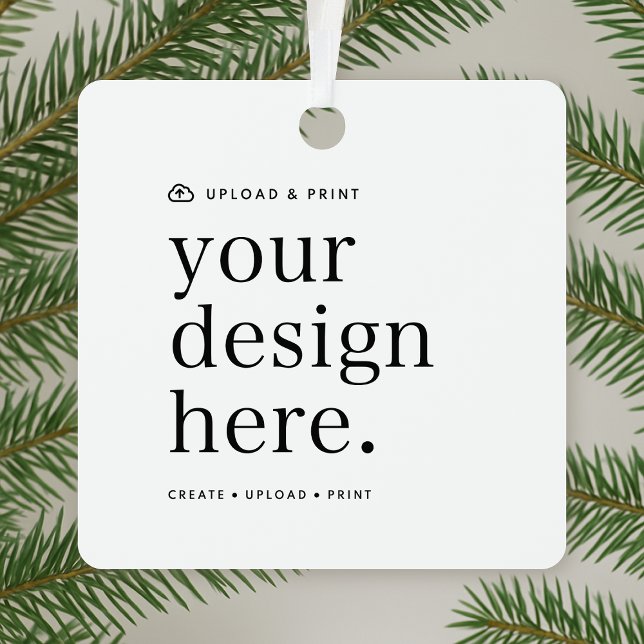 Dekorieren Sie Ihr Design hochladen Metallplatz Ornament Aus Metall (Possibilities are endless with this fully editable christmas tree ornament template.)