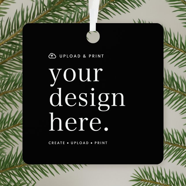 Dekorieren Sie Ihr Design hochladen Metallplatz Ornament Aus Metall (Your own ornament creation, simply upload your photo or design artwork from Photoshop, Canva & more!)