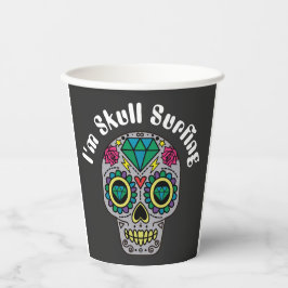 Dekorierte Abstrakte Schädelpapiertassen Pappbecher