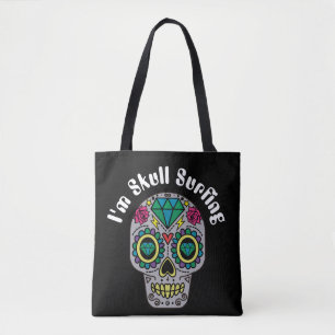 Dekorierte abstrakte Totenkopf-Tragetasche