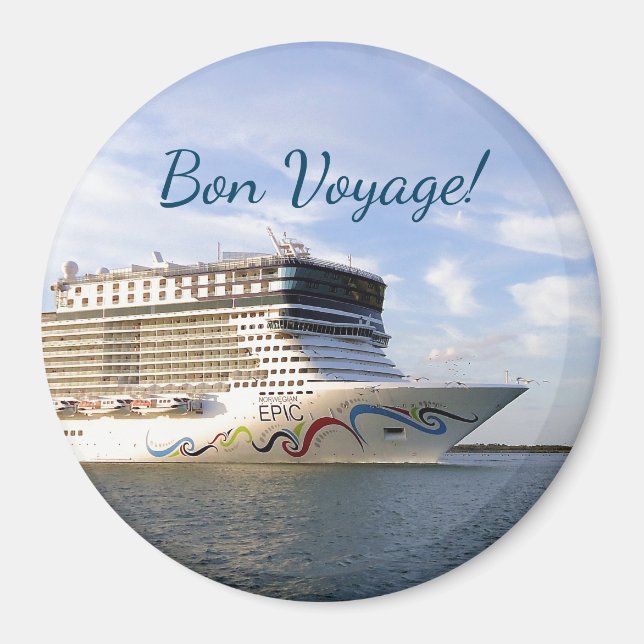 Dekorierte Bootsfahrt Bow Bon Voyage Magnet (Vorne)