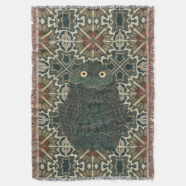 Dekorierte Burrowing Owl Golden Brown Earth Tones Decke