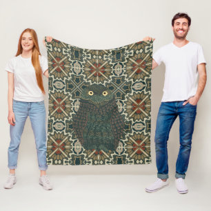 Dekorierte Burrowing Owl Golden Brown Earth Tones Fleecedecke