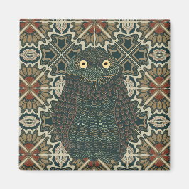 Dekorierte Burrowing Owl Golden Brown Earth Tones Magnet