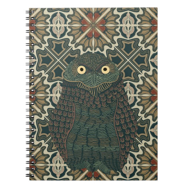 Dekorierte Burrowing Owl Golden Brown Earth Tones Notizblock (Vorderseite)
