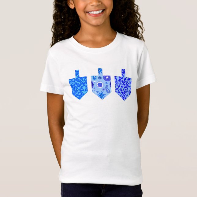 Dekorierte Dreidels T-Shirt (Vorderseite)