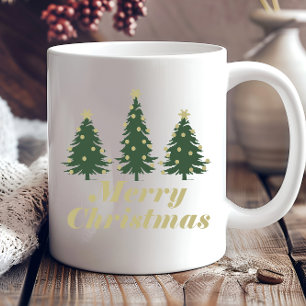 Dekorierte einfache Weihnachtsfeiertage Tannenbäum Kaffeetasse