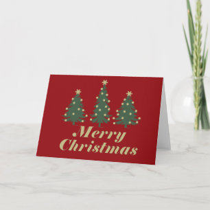 Dekorierte einfache Weihnachtsfeiertage Tannenbäum Karte
