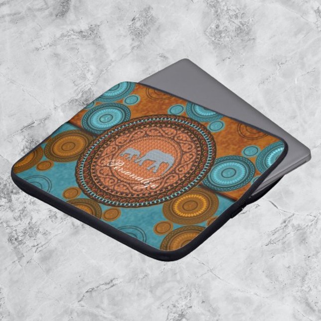 Dekorierte Elefanten - Laptop-Sieb Laptopschutzhülle (Decorated Elephants Personalized Laptop Sleeve)