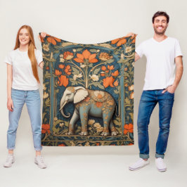 Dekorierte Elephant William Morris Inspirierte flo Fleecedecke