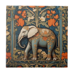 Dekorierte Elephant William Morris Inspirierte flo Fliese
