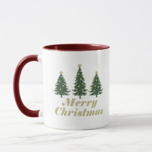 Dekorierte, fröhliche Weihnachtskiefern Tasse